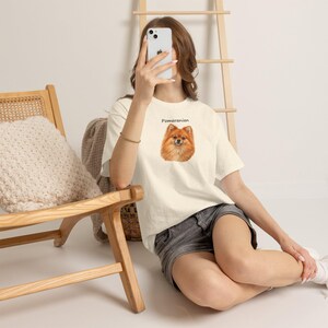 Realistic Pomeranian Portrait T-Shirt, Pom Dog Lover Gift (AI Illustration) image 7