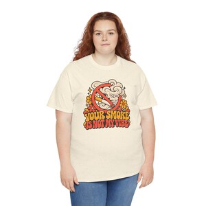 Your Smoke Is Not My Vibe Shirt, Quit Smoking Celebration, Retro 70s Groovy Tee image 11
