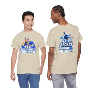 Human vs AI Chat T-Shirt, Funny Tech Humor Tee, Two-Sided Print image 9