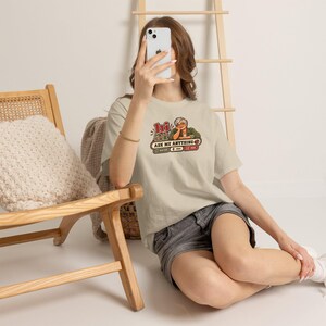 Funny Anti AI T-Shirt, Silver Hair Grandma Chat, Olive Green Tee image 4