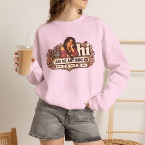 HI Not AI Sweatshirt for Women, Human Intelligence Crewneck, Funny Chat Girl Gift image 12