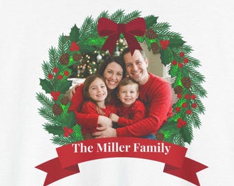 Custom Family Christmas Shirt with Photo, Personalized Family Photo Tee, Matching Christmas Shirts 2026