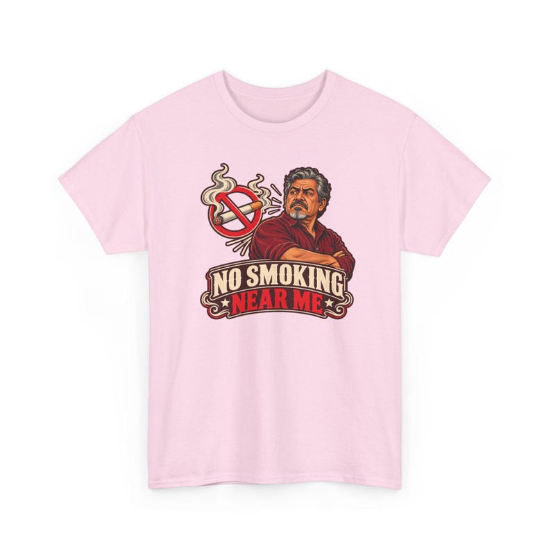 No Smoking Near Me Shirt, Smoke Free Celebration Tee, Vintage Badge Gift for Dad image 7