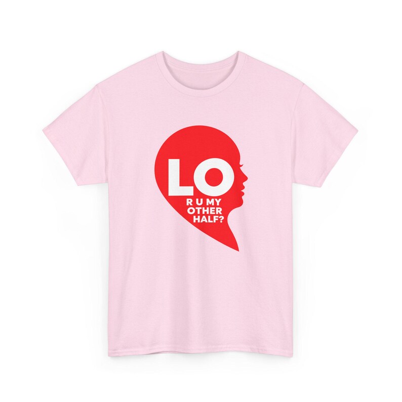 Camiseta LO Half Heart para parejas, Camiseta "¿Eres mi otra mitad?", Regalo de San Valentín a juego imagen 11
