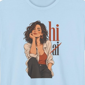 Funny Anti AI Shirt, Retro Woman Portrait Tee, Real People Not Chatbots image 1