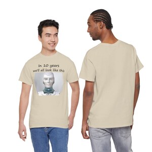 Funny AI Robot T-Shirt, Future Selfie, Tech Humor Gift (100% Cotton) image 8