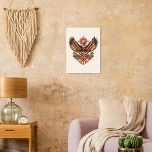 Andean Condor Poster, Peruvian Folk Art Print, Andes Mountains Wall Decor image 2