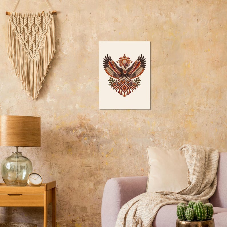 Andean Condor Poster, Peruvian Folk Art Print, Andes Mountains Wall Decor image 2