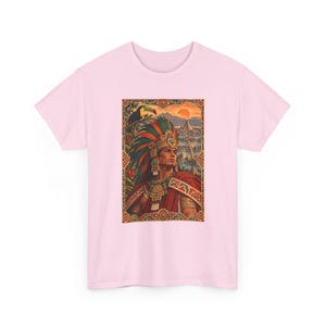Aztec Warrior T-Shirt with Toucan and Tenochtitlan City, Mexican Heritage Graphic Tee, Chicano Art Shirt, Aztec History Gift for Dad image 14