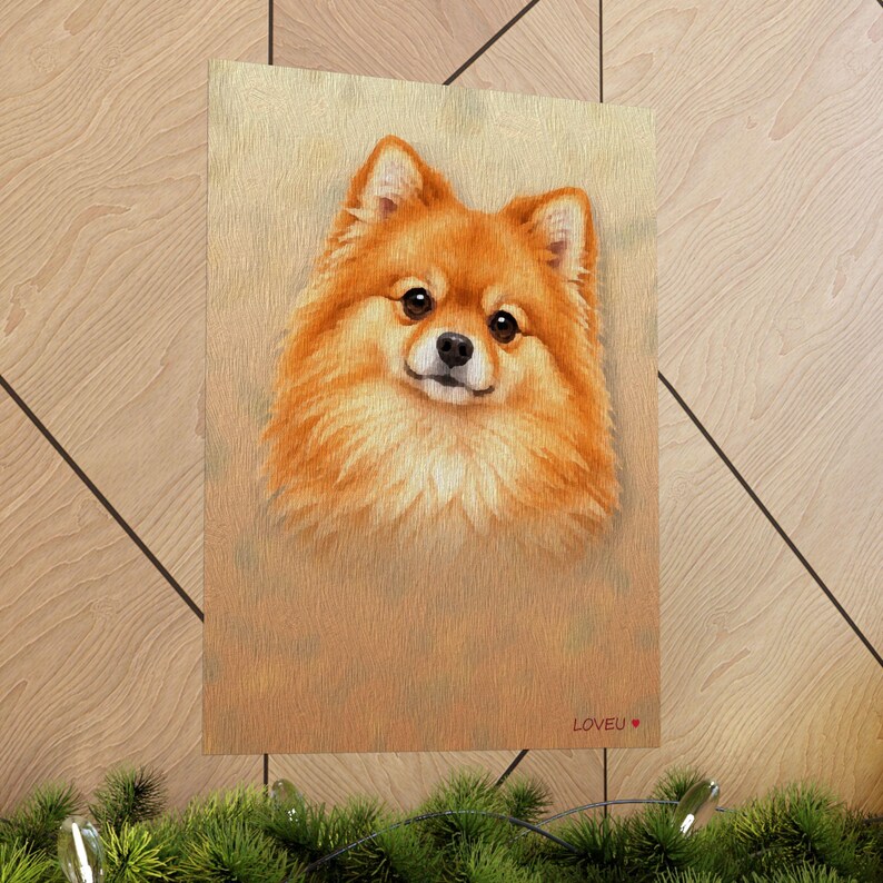 Pomeranian Oil Painting Poster, Dog Portrait Wall Art Print immagine 5