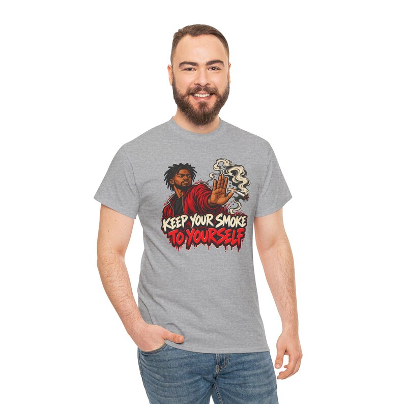 Keep Your Smoke to Yourself Shirt, Quit Smoking Celebration, Street Art Tee for Him image 11