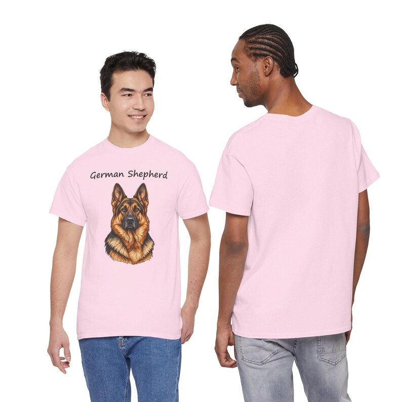 German Shepherd Portrait T-Shirt, Realistic Dog Lover Gift, GSD Mom Dad Tee image 6