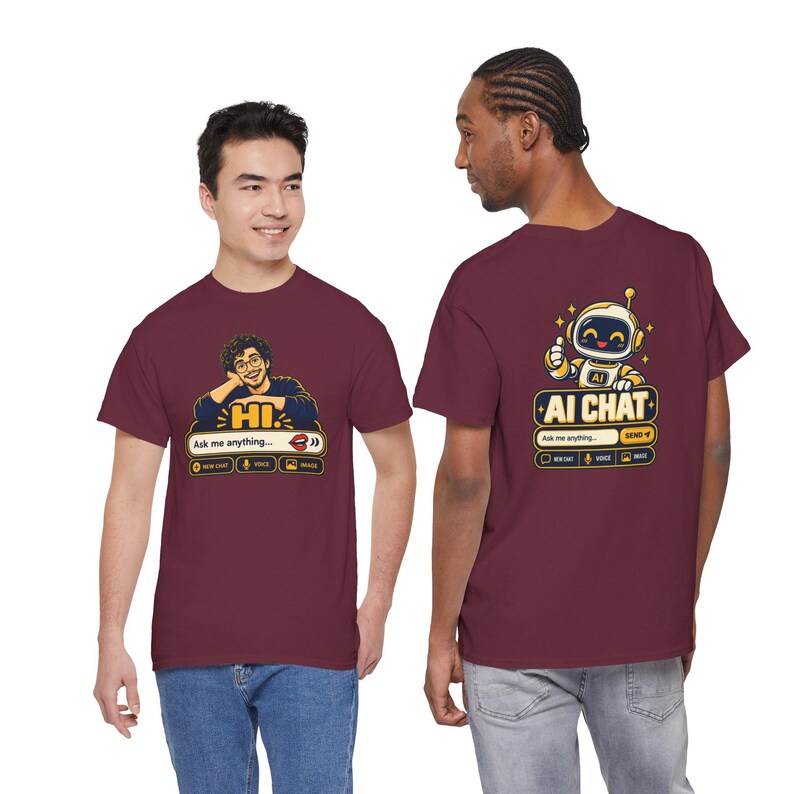 Human vs AI Chat T-Shirt, Funny Tech Humor Gift for Him, Geek Programmer Tee image 10