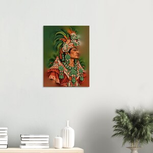 Mayan King Poster, Noble in Jade Headdress, Guatemala Mexico Wall Art Print image 8