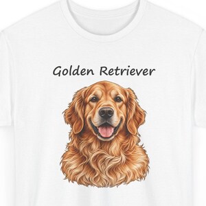 T-Shirt mit Golden-Retriever-Motiv, realistisches Geschenk für Hundeliebhaber, Golden-Retriever-Mama-Papa-Shirt Bild 1