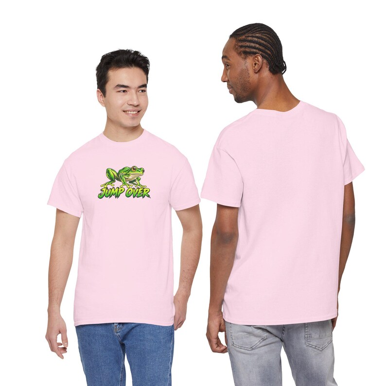 Motivational Frog Lover T-Shirt, Green Amphibian Jump Over Tee (Heavy Cotton) image 7