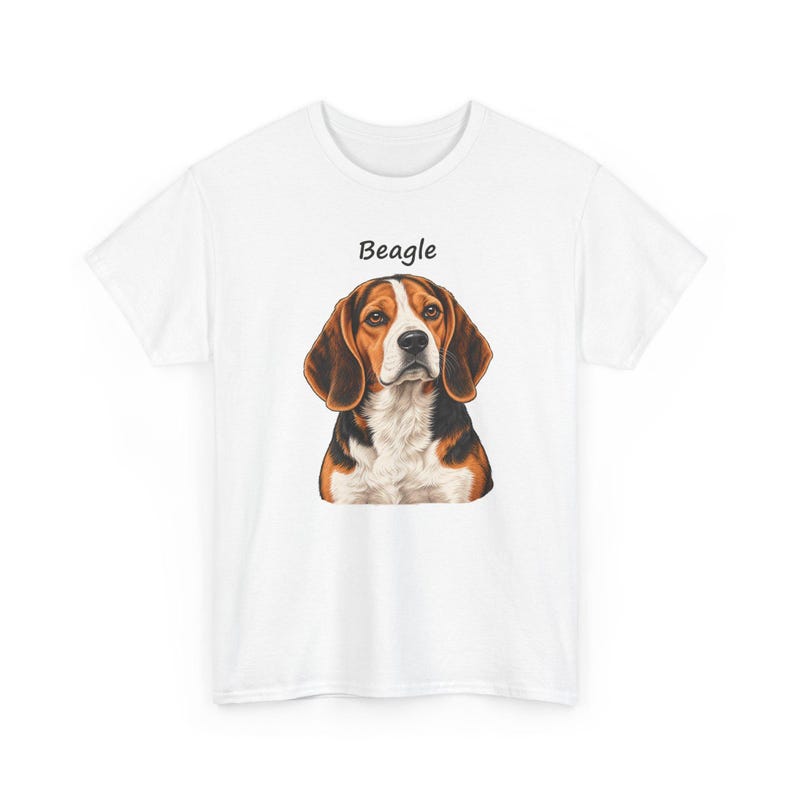 Realistic Beagle Portrait T-Shirt, Dog Lover Gift, New Puppy Keepsake image 2