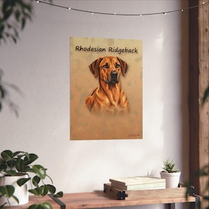 Rhodesian Ridgeback Oil Painting Poster, Dog Portrait Wall Art Print image 6