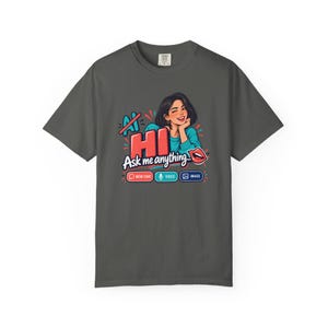 Funny AI Chat Shirt, Human vs Robot Conversation Tee, Garment Dyed Heavyweight Cotton image 12