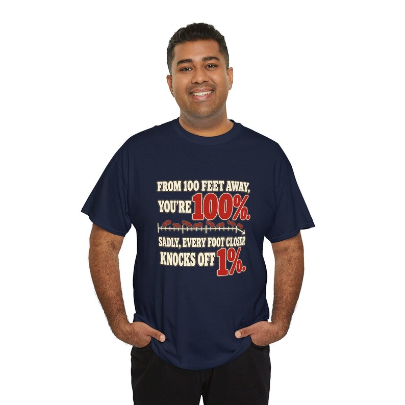 Funny Personal Space T-Shirt, From 100 Feet Away You're 100% Graphic Tee, Introvert Humor Shirt, Sarcastic Gift for Coworker, Antisocial Tee image 5