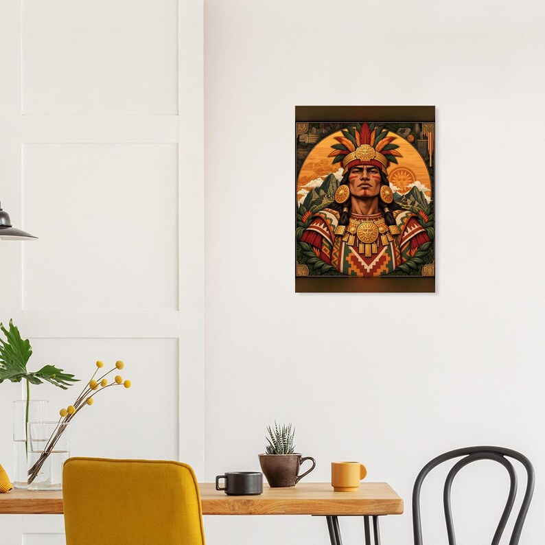Inca King Poster, Inti Sun God and Machu Picchu, Peruvian Wall Art Print image 10