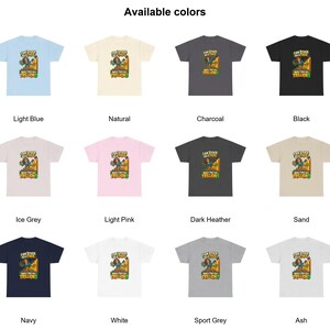 May include: A collection of twelve short-sleeve t-shirts in light blue, natural, charcoal, black, ice grey, light pink, dark heather, sand, navy, white, sport grey, and ash, each featuring a graphic of a person by a tree with the text I AM STUCK AS A TREE WHILE THEY GET TRILLIONS.