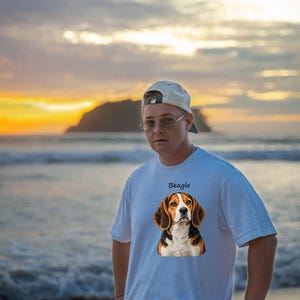 Realistic Beagle Portrait T-Shirt, Dog Lover Gift, New Puppy Keepsake image 20