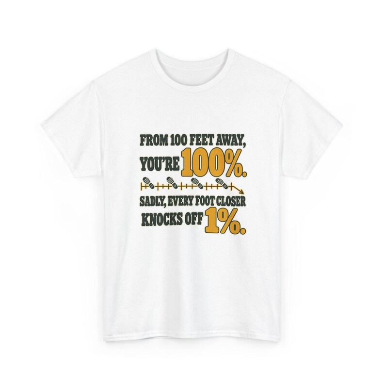 From 100 Feet Away You're 100% T-Shirt, Funny Sarcastic Graphic Tee, Retro Footprint Ruler Shirt, Introvert Humor Gift for Best Friend image 2