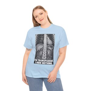 Camiseta de rayos X: Soy transparente, no escondo nada. Divertida camiseta de esqueleto con mensaje honesto. imagen 11
