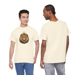 Realistic Lion Portrait T-Shirt, Wildlife Lover Gift, Heavy Cotton Tee image 5