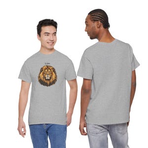 Realistic Lion Portrait T-Shirt, Wildlife Lover Gift, Heavy Cotton Tee image 4