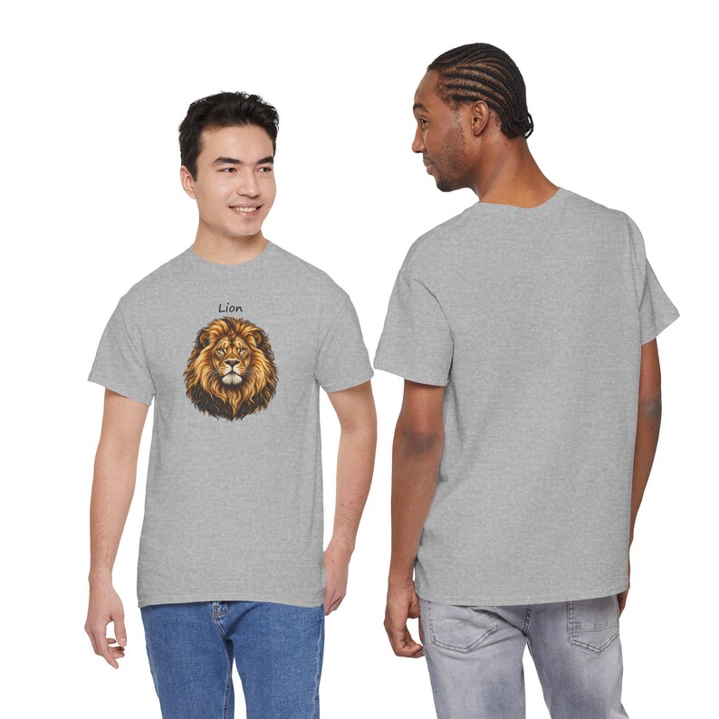 Realistic Lion Portrait T-Shirt, Wildlife Lover Gift, Heavy Cotton Tee image 4