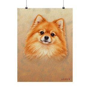 Pomeranian Oil Painting Poster, Dog Portrait Wall Art Print immagine 1