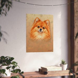 Pomeranian Oil Painting Poster, Dog Portrait Wall Art Print immagine 6