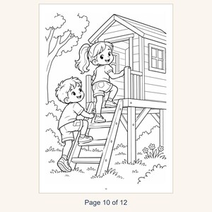 Playground Coloring Book Printable for Kids, Slide Swings Seesaw Coloring Pages, Outdoor Play Activity, 13 Page PDF, Instant Download image 12
