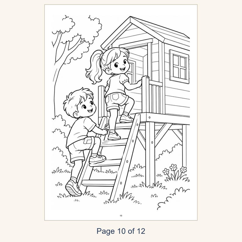 Playground Coloring Book Printable for Kids, Slide Swings Seesaw Coloring Pages, Outdoor Play Activity, 13 Page PDF, Instant Download image 12