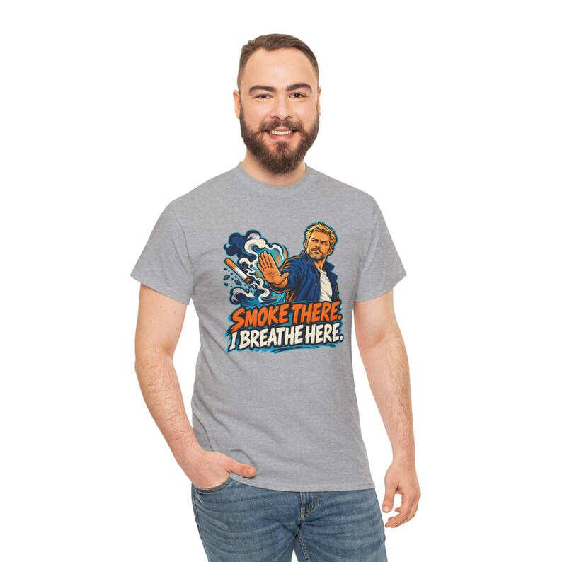 Smoke There I Breathe Here Shirt, Quit Smoking Celebration Tee, Comic Gift for Him image 11