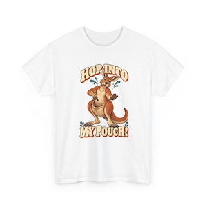 Camiseta "Salta a mi bolsa", camiseta divertida con estampado de canguro, camiseta adorable para mamás canguro, regalo para amantes de los animales australianos, camiseta australiana imagen 2