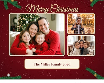 Custom Christmas Photo Puzzle, Photo Collage Puzzle with 3 Pictures, Personalized Family Puzzle 520 Pieces, Christmas Gift for Mom