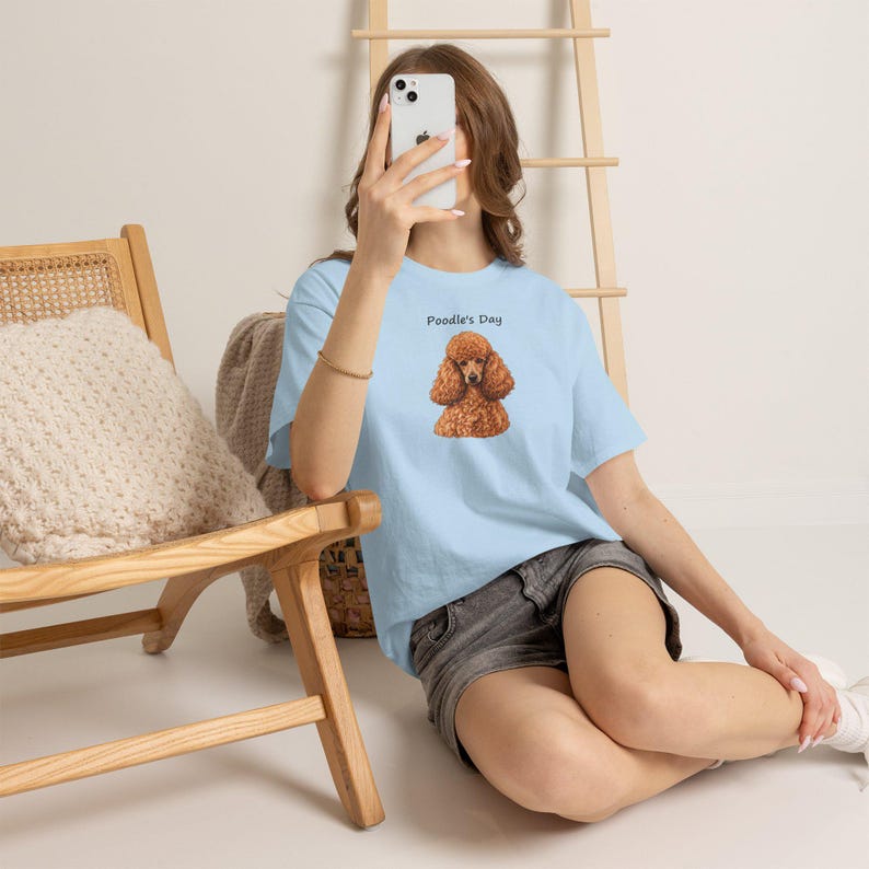 Apricot Poodle Portrait Tee, Poodle Mom Event Shirt, National Poodle Day Gift image 9