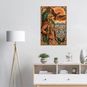 Aztec Eagle Warrior Poster, Tenochtitlan Wall Art Print, Mexican Heritage Decor image 10