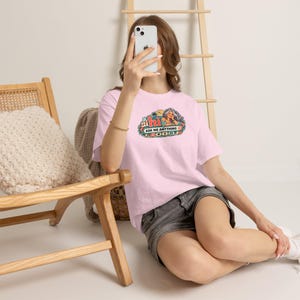 Funny Anti AI Shirt, Silver Hair Beach Chat Tee, Robot Back Print (Women's) image 11