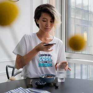 You're So Cool I'm Freezing T-Shirt, Funny Winter Pun Tee with Ice Letters, Cute Christmas Gift for Friend, Snowflake Compliment Shirt image 20