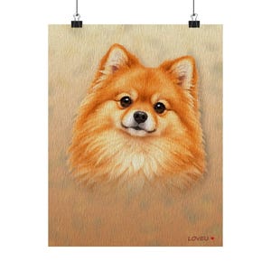 Pomeranian Oil Painting Poster, Dog Portrait Wall Art Print immagine 8