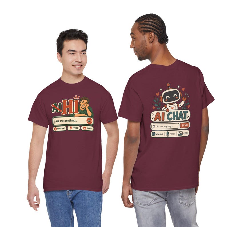 Camiseta de chat "Humano vs IA", camiseta retro con humor tecnológico, regalo para geeks. imagen 10