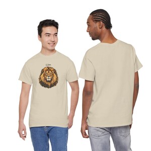 Realistic Lion Portrait T-Shirt, Wildlife Lover Gift, Heavy Cotton Tee image 3