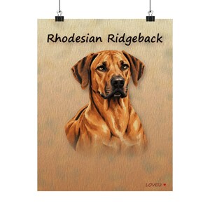 Rhodesian Ridgeback Oil Painting Poster, Dog Portrait Wall Art Print image 8