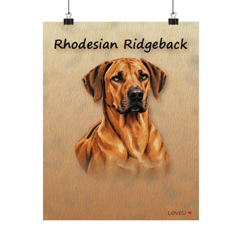 Rhodesian Ridgeback Oil Painting Poster, Dog Portrait Wall Art Print image 8