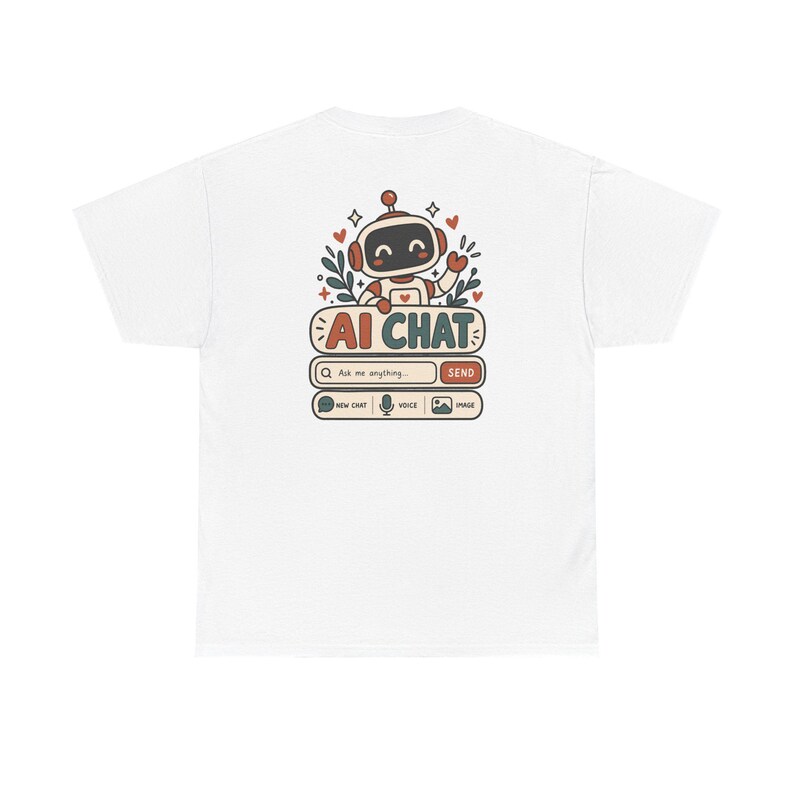 Camiseta de chat "Humano vs IA", camiseta retro con humor tecnológico, regalo para geeks. imagen 4