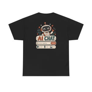 Camiseta de chat "Humano vs IA", camiseta retro con humor tecnológico, regalo para geeks. imagen 6